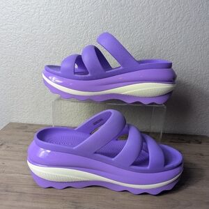 Crocs Mega Crush Triple Strap Platform Sandals Women's 8 Purple